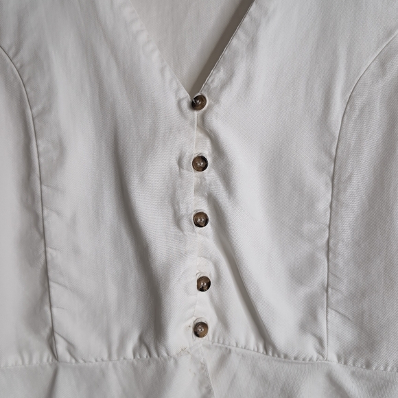 ZARA White Button Up Peplum Blouse, Size XS - Picture 3 of 6